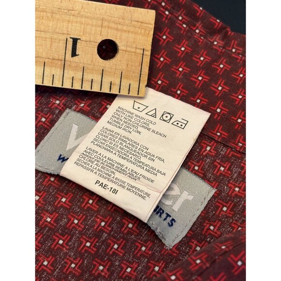 Wrangler Western Dress Shirt Wrancher Red Black Pearl Snaps Long Sleeve Mens XL - Picture 3 of 12